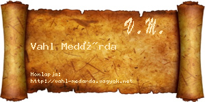 Vahl Medárda névjegykártya
